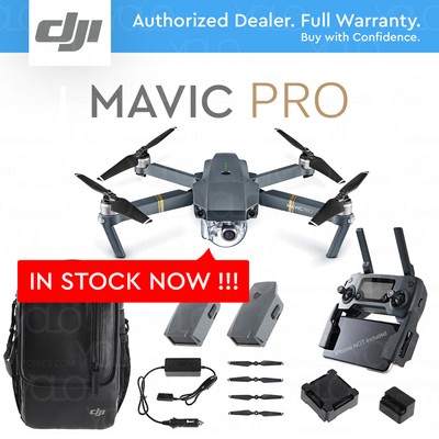 DJI MAVIC PRO 4K Camera  Fly More Combo CASE CAR CHARGER 2 EXTRA BATTERIES 