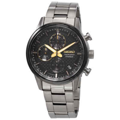 Мужские часы SSB391 Seiko с хронографом и кварцевым черным циферблатом
