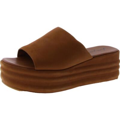 Женские кожаные босоножки на танкетке с открытым носком Free People BHFO 7304