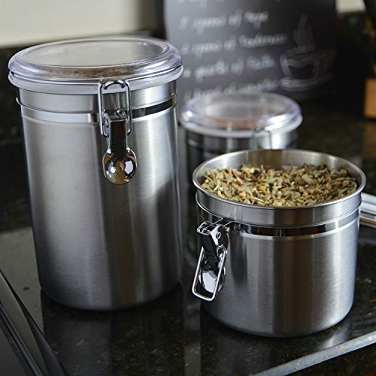 Anchor Hocking Round Stainless Steel Canister Set with ...