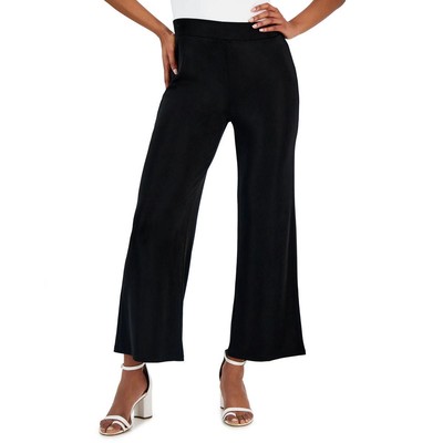 Kasper Womens Black Stretch Knit Wide Leg Pants Trousers S BHFO 8876