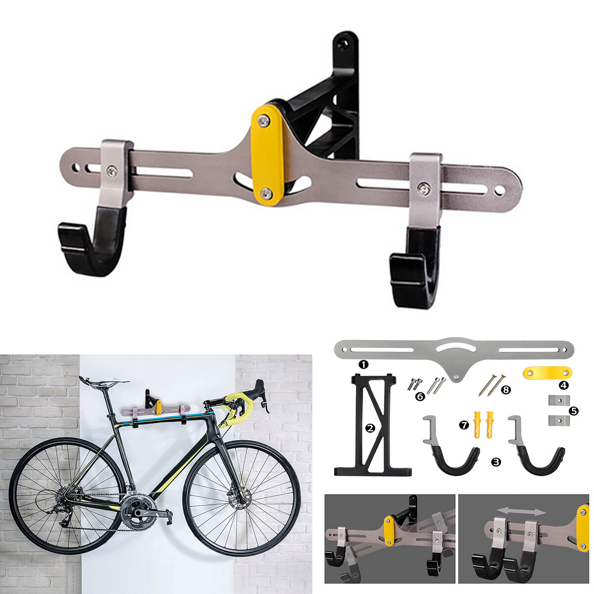 Road/Mountain Bike Wall Mounted Bracket Hanger Storage Bicyc