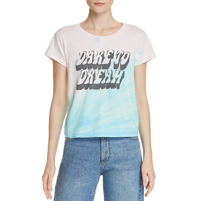 

Pam - Gela Женская футболка Dare To Dream Pink Tie-Dye Tee со слоганом Топ  BHFO 3940, Multi