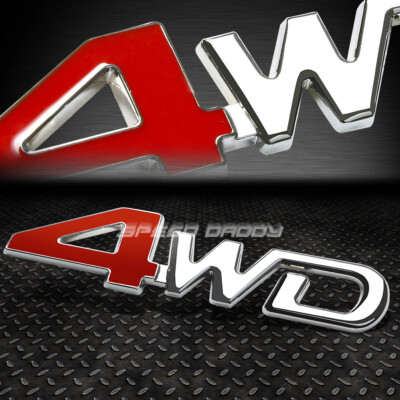 МЕТАЛЛИЧЕСКАЯ РЕШЕТКА БАГАЖНИКА, ЭМБЛЕМА, НАКЛЕЙКА С ЛОГОТИПОМ, ЗНАЧОК С ОТДЕЛКОЙ, ПОЛИРОВАННЫЙ ХРОМ, КРЫЛО АВТОМОБИЛЯ 4WD