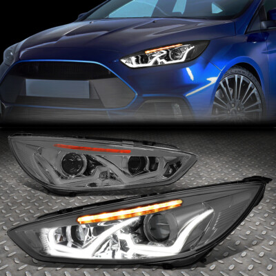 [LED DRL] ДЛЯ 15-18 ГОЛОВНЫХ ФАР FORD FOCUS С ДЫМЧАТЫМ/ЖЕЛТЫМ СИГНАЛОМ ПРОЕКТОРА