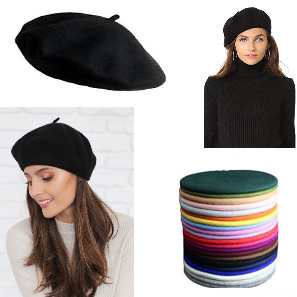 Warm Wool Winter Girl Beret French 