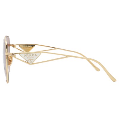 Pre-owned Prada Light Brown Irregular Ladies Sunglasses Pr 57ys 5ak10d 57 Pr 57ys 5ak10d