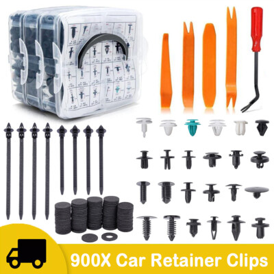 900PCS Car Retainer Clips Auto Fasteners Push Trim Clips Pin Rivet Bumper Kit