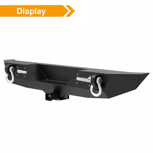 For Jeep Wrangler 07-18 JK Front & Rear Bumper w LED Light & 2" Receiver& D-Ring