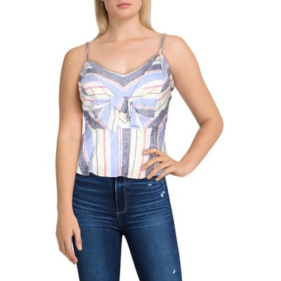 

Parker Женская белая льняная укороченная майка в полоску Cami  BHFO 8246, Multi stripe