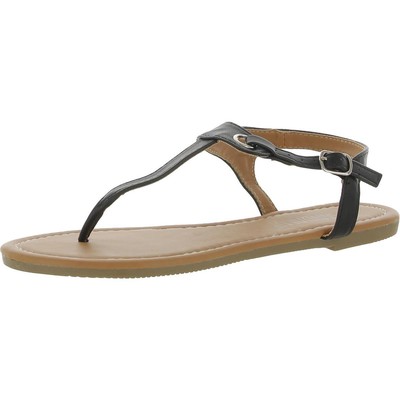 Sandalup Женские черные босоножки на плоской подошве с ремешками Claire, размер 7,5, средний (B, M) BHFO 3193