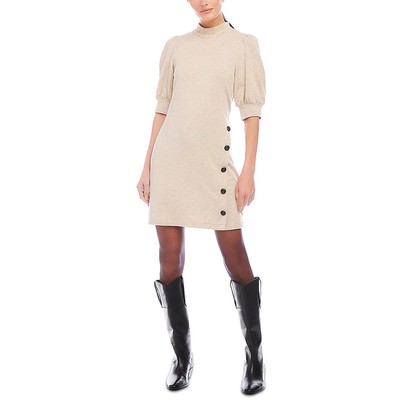 Женское повседневное мини-платье Fifteen Twenty бежевого цвета с пышными рукавами S BHFO 6201