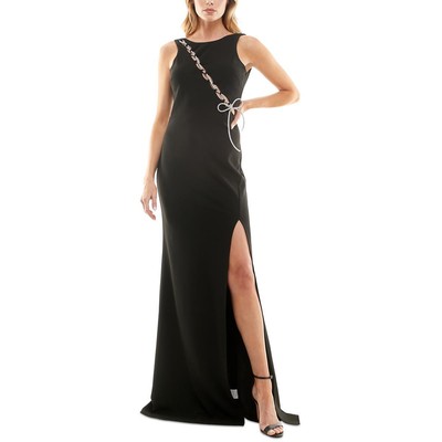 Безмолвное женское черное вечернее платье с украшениями для юниорок 9 BHFO 3002