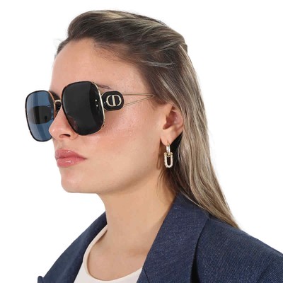 Pre-owned Dior Bobby Blue Square Ladies Sunglasses Cd40050u 10v 64 Cd40050u 10v 64