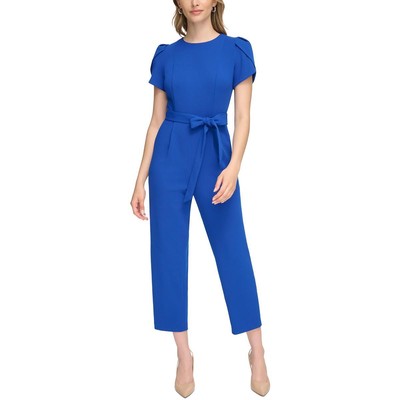 Calvin Klein Womens Blue Ankle Leg Tulip Sleeve Jumpsuit 14 BHFO 9582