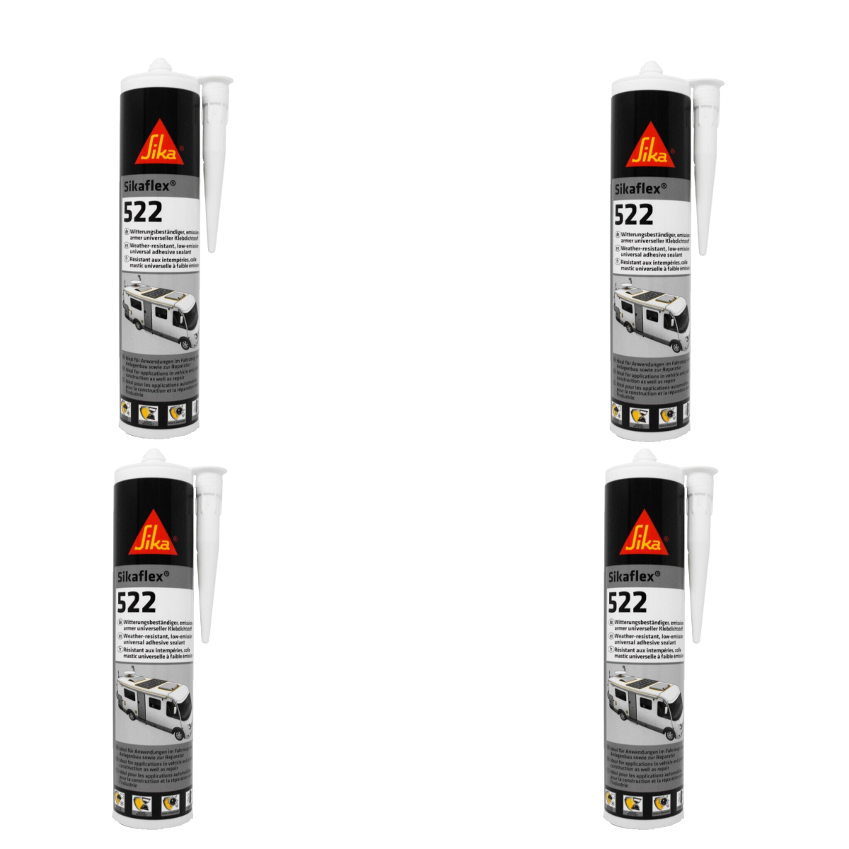 Sikaflex®-522 Schwarz - 300Ml 4 Artikel
