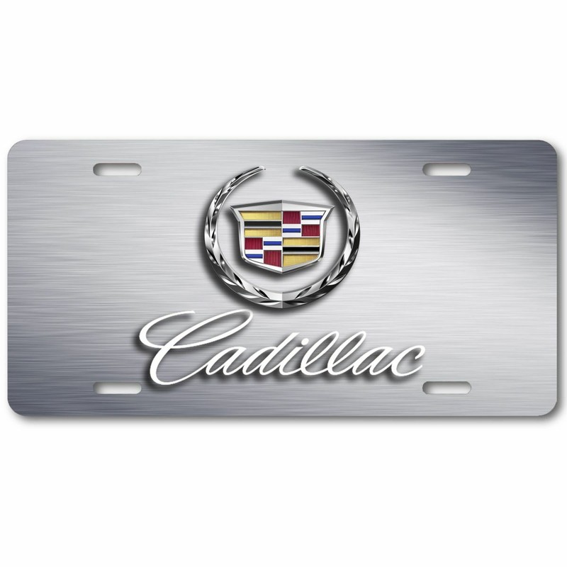 Cadillac Cadi Wreath Inspired Art flat Aluminum License Plate Tag