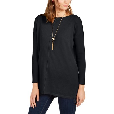 

Женский черный свитер в рубчик с длинными рукавами Style - Co. Petites  BHFO 1423, Deep black