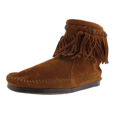

Женские коричневые замшевые мокасины Minnetonka, обувь 9,5, средний (B,M) BHFO 1991 г., Коричневый, 292