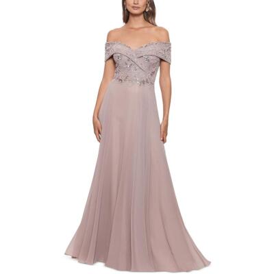 Xscape Womens Drapey Maxi Special Occasion Evening Dress Gown Petites BHFO 5080