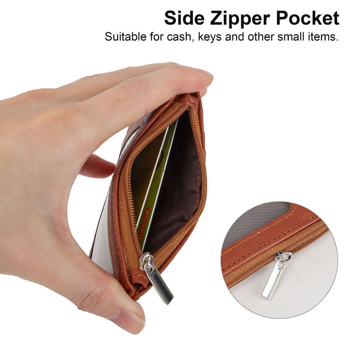 ID Badge Card Holder Synthetic Leather Vertical Clip Neck Strap Lanyard Case US