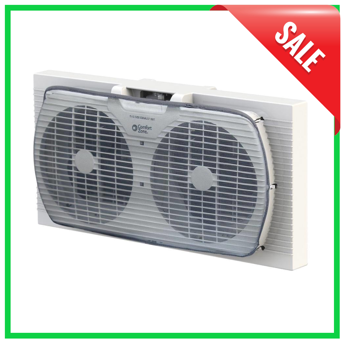 Dual Window Fan 2Speed Reversible Exhaust Comfort Zone,