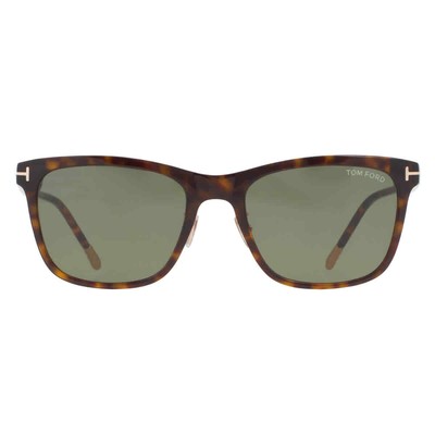 Pre-owned Tom Ford Green Rectangular Men's Sunglasses Ft0955-d 52n 57 Ft0955-d 52n 57