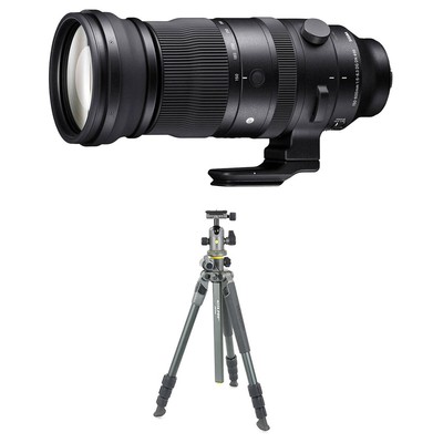 Спортивный объектив Sigma 150-600 мм f/5-6.3 DG DN OS, крепление L, штатив ALTA PRO 2+ 264 Al