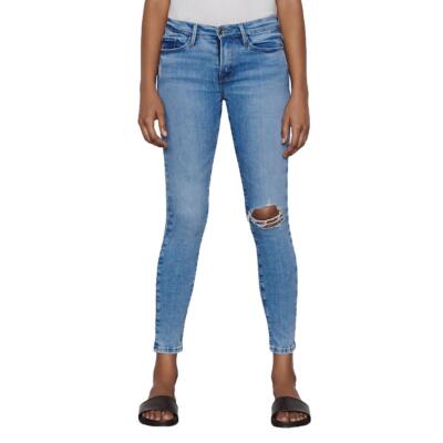 

Frame Womens De Jeanne Destructed Denim Skinny Jeans со средней посадкой BHFO 4867, Handcraft destruct, De Jeanne