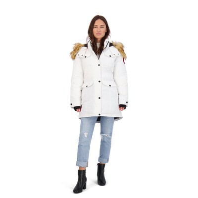 

Женская белая парка из искусственного меха Canada Weather Gear, верхняя одежда  BHFO 9192, Белый
