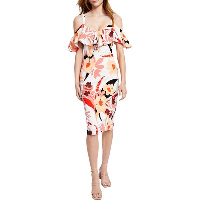 Женское платье-футляр миди с цветочным принтом цвета слоновой кости Rachel Roy XXL BHFO 4590