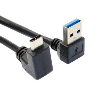 USB 3.1 USB-C Up Down Angled to 90 Degree Down Angled A Male Data Cable for T...