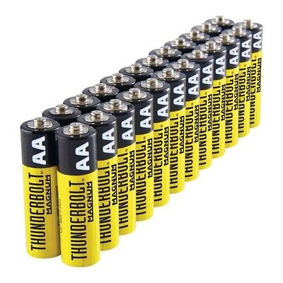 24 Value Pack Thunderbolt Magnum AA 1.5v Batteries for Remote, Toys, Flashlight