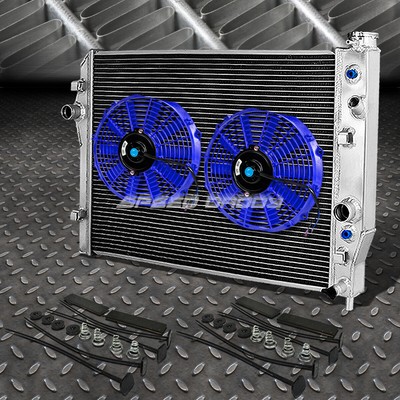 2-РЯДНЫЙ АЛЮМИНИЕВЫЙ РАДИАТОР + 2X 12 ВЕНТИЛЯТОРОВ СИНЕГО ЦВЕТА ДЛЯ 96-02 CHEVY CAMARO/PONTIAC FIREBIRD