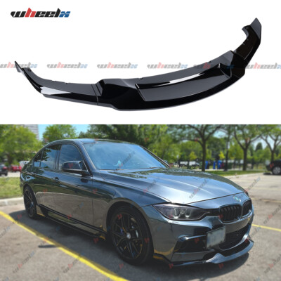 M Sport Glossy Black MAD Style Front Bumper Lip Splitter For 2012-18 BMW F30 F31