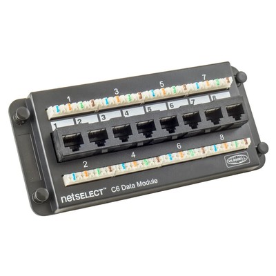 HUBBELL Wiring Systems NSODM8C6 netSELECT Cat 6 Data Module, 8 Port