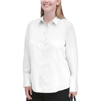 Женская белая рубашка с манжетами и рукавами на пуговицах Calvin Klein Plus 16W BHFO 0320