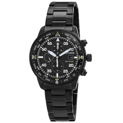 Pre-owned Citizen Chronograph Black Dial Men's Watch Ca0695-84e