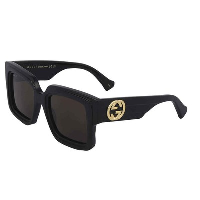 Pre-owned Gucci Brown Rectangular Ladies Sunglasses Gg1307s 001 51 Gg1307s 001 51