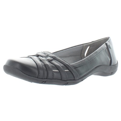 LifeStride Womens Diverse  Black Square Toe Flats Shoes 8 Wide (C,D,W) BHFO 3824