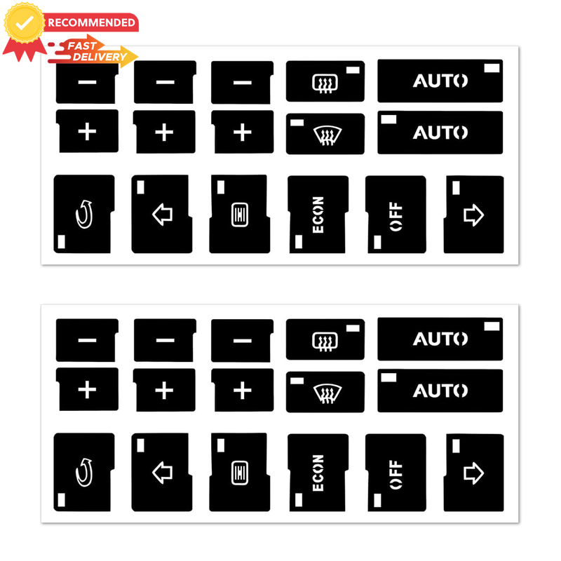 A/C Button Stickers Pack of 2 for Car Climate Control - Fits A4 A6 B6 B7
