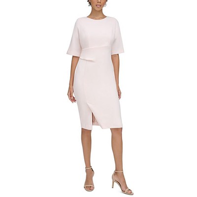Женское розовое платье-футляр Calvin Klein с разрезом спереди и боковыми вытачками 10 BHFO 6284