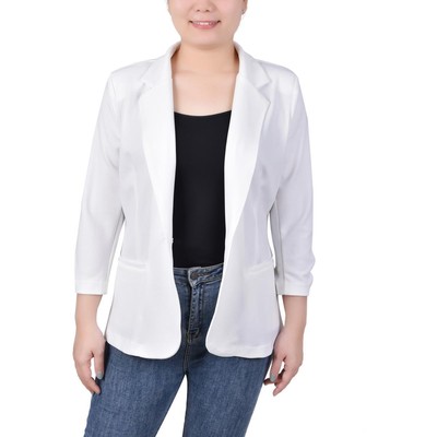 Женский белый офисный блейзер на одной пуговице из коллекции NY, Blazer Petites PM BHFO 3734