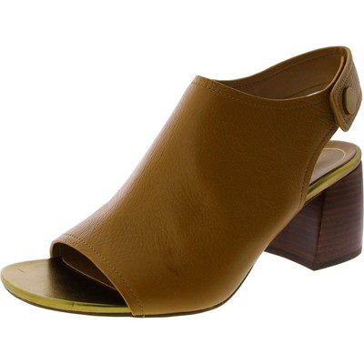 Vionic Womens Valencia Tan Leather Ankle Mules Shoes 11 Wide (C,D,W) BHFO 2521