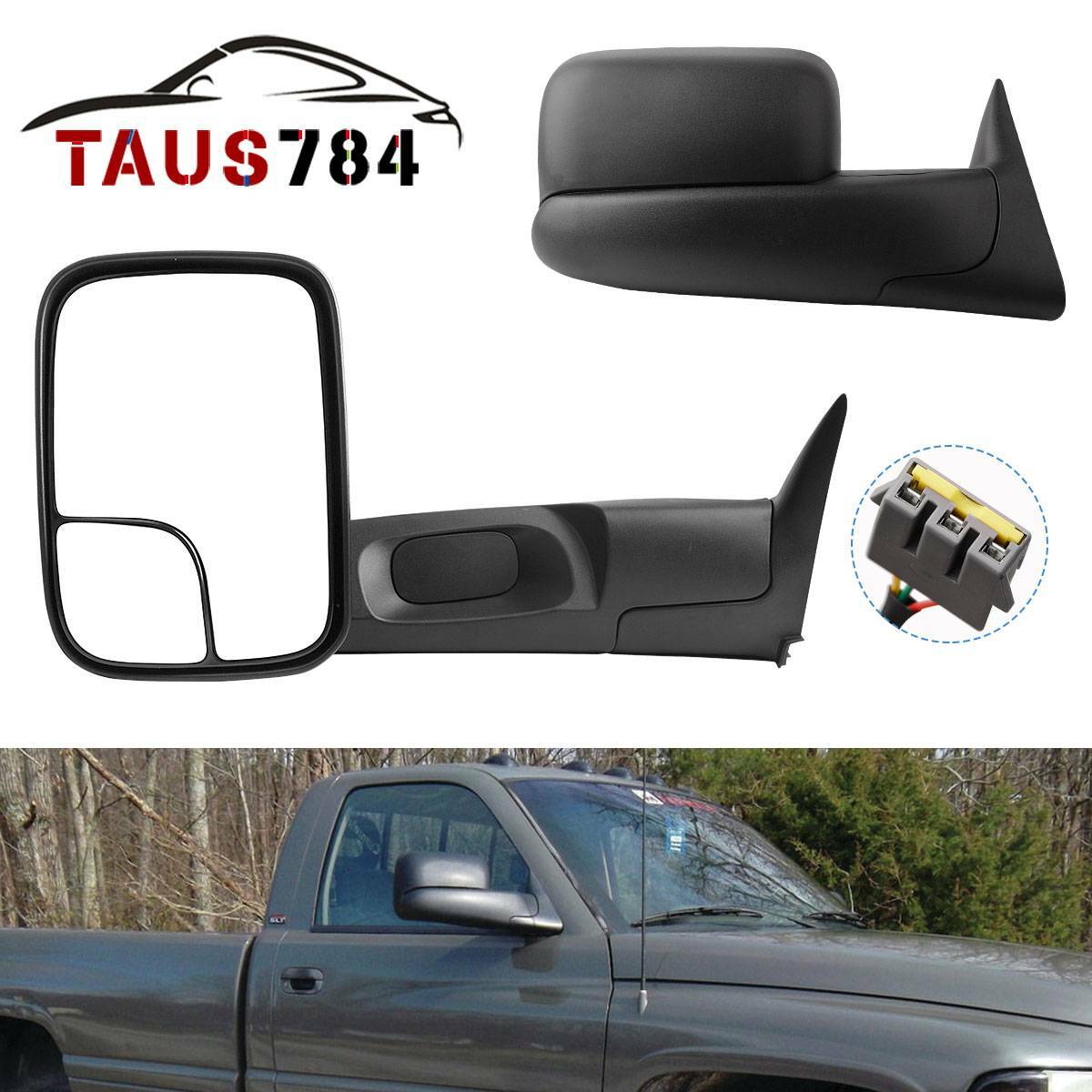 Towing Mirrors Power Passenger Driver Side For 19941997 Dodge Ram 1500