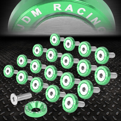 20 ШТ АЛЮМИНИЕВЫХ ШАЙБ ДЛЯ КРЫЛА ШИРИНОЙ 20 ММ, БОЛТЫ, НАБОР ДЛЯ ЗАВИНЧИВАНИЯ M6X1.0 ЗЕЛЕНЫЙ