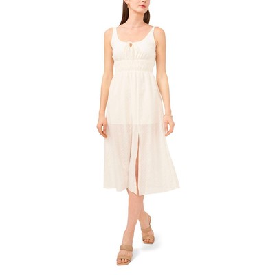 

1. Женское присборенное платье миди без рукавов с расклешенной юбкой BHFO 8035., Toasted ivory