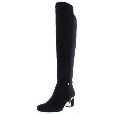

Женские замшевые сапоги до колена DKNY Cora на высоком каблуке BHFO 3052, Black suede, Cora