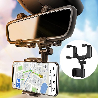 Car Phone Holder Mirror Rearview Mount Stand for iPhone 16 15 14 Pro Max Samsung