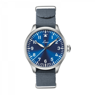 Laco Augsburg Blaue Stunde 39mm Pilot Watch Blue Face BNIB Type A